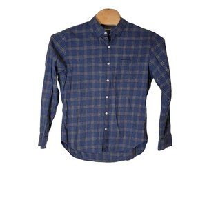 Bonobos Button Down Long Sleeve Flannel‎ Shirt Blue Plaid Large
